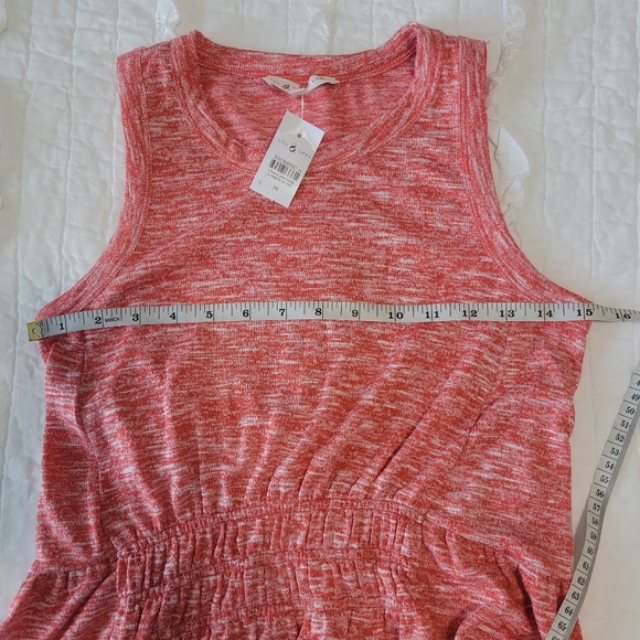 Lou & Grey Coral Orange Spacedyed Tiered Maxi Dress NWT Sleeveless Stretch - Picture 15 of 16